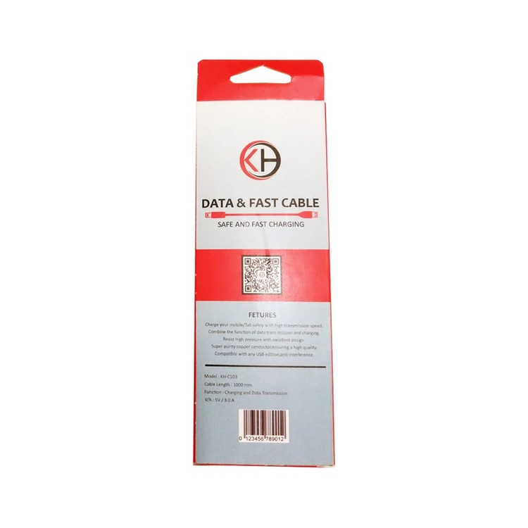 کابل شارژ موبایل USB به MicroUSB خنجی مدل KH-C103 طول 1 متر