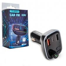 FM پلیر بلوتوث فلش خور + شارژر فندکی 20W سه پورت (TREQA) مدل MP3-2